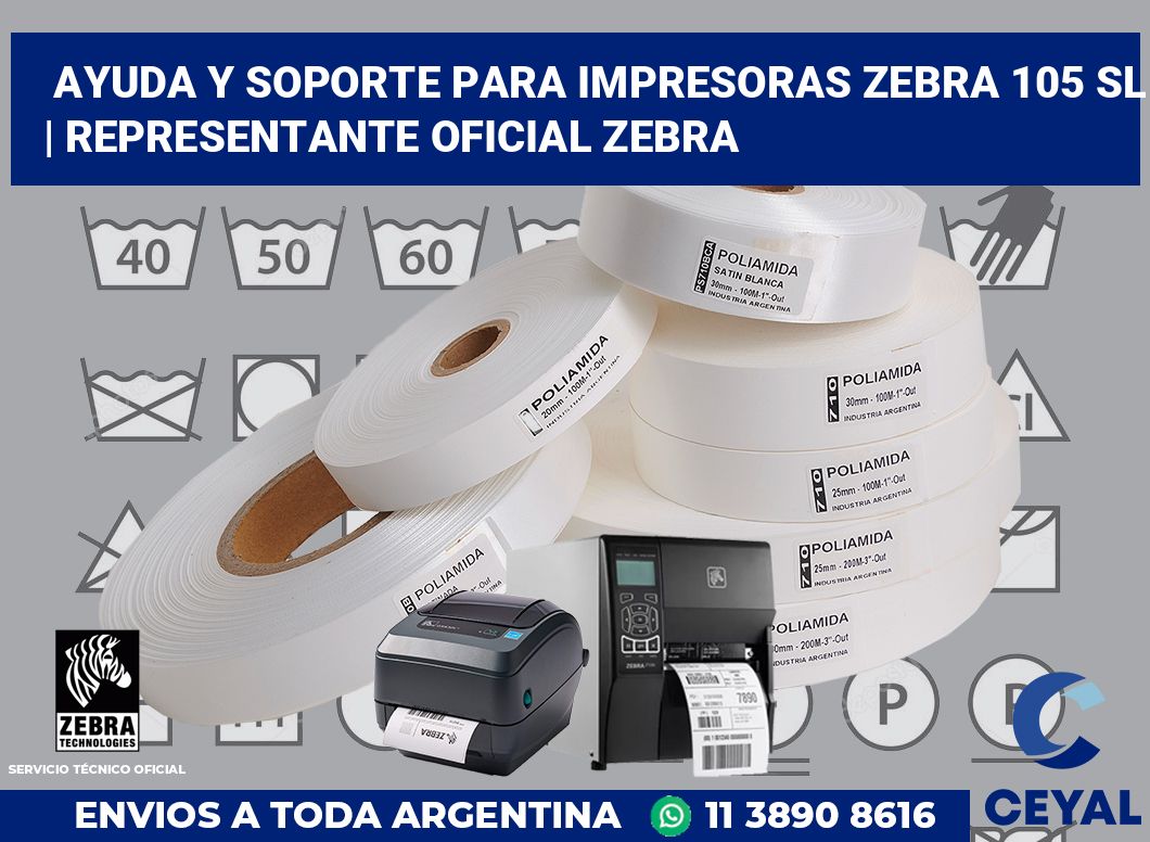 Ayuda y soporte para impresoras Zebra 105 SL | Representante oficial Zebra