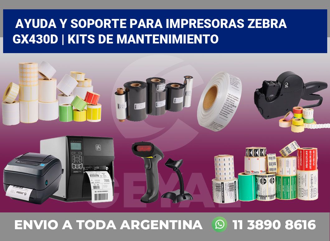 Ayuda y soporte para impresoras Zebra GX430d | Kits de mantenimiento