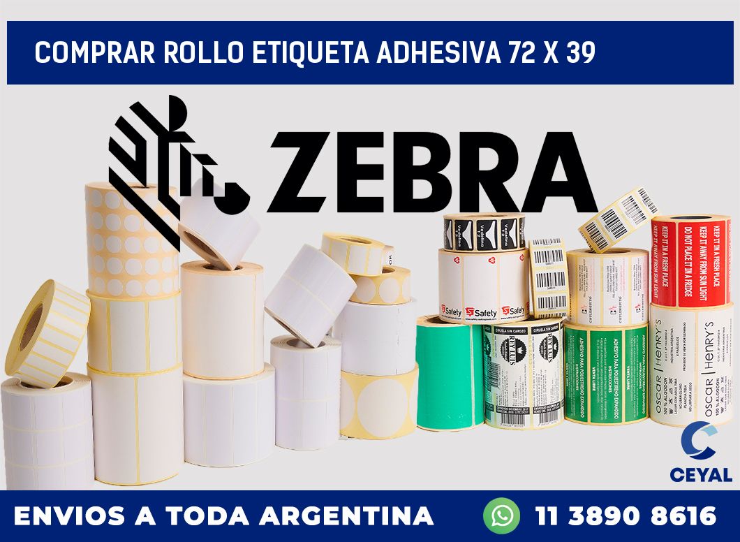 Comprar rollo etiqueta adhesiva 72 x 39