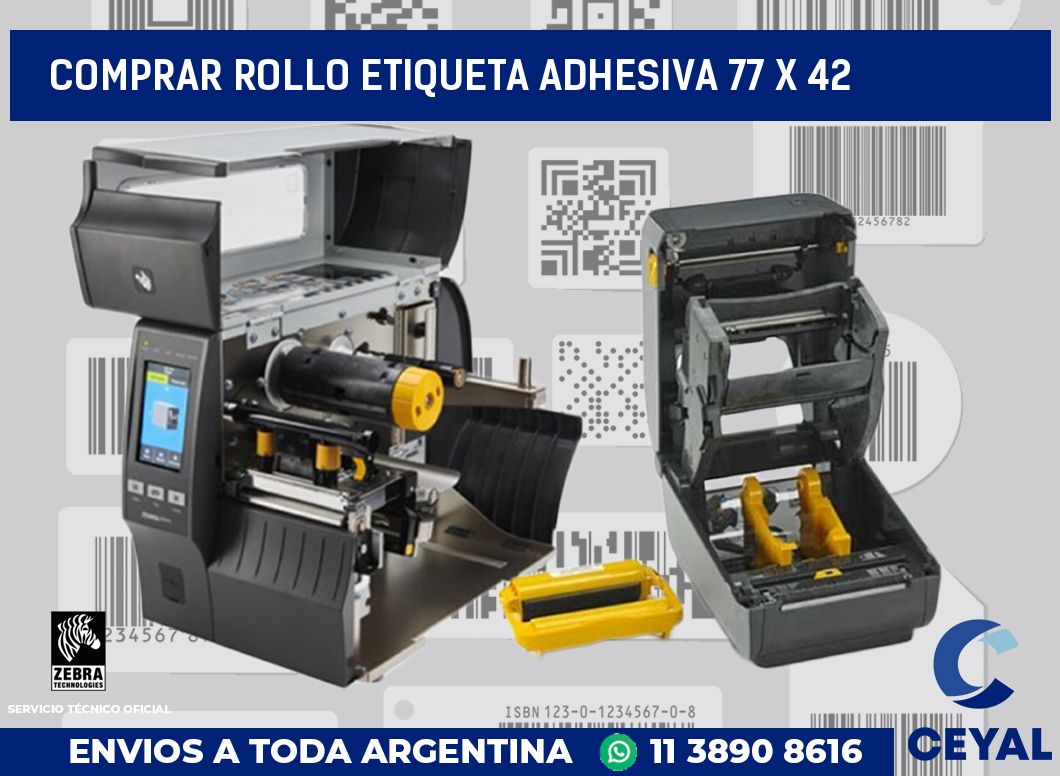 Comprar rollo etiqueta adhesiva 77 x 42