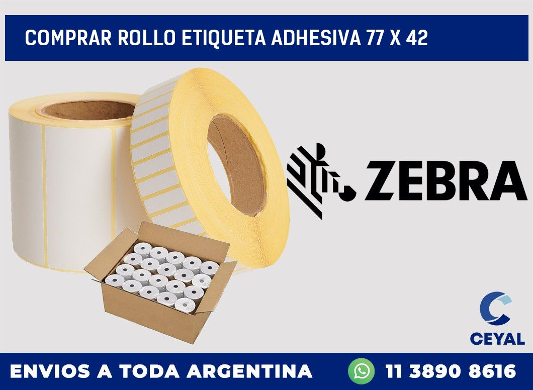 Comprar rollo etiqueta adhesiva 77 x 42