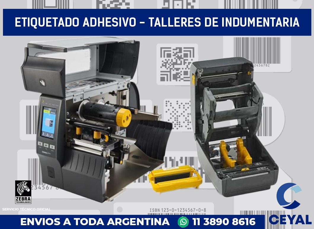 Etiquetado adhesivo - Talleres de indumentaria