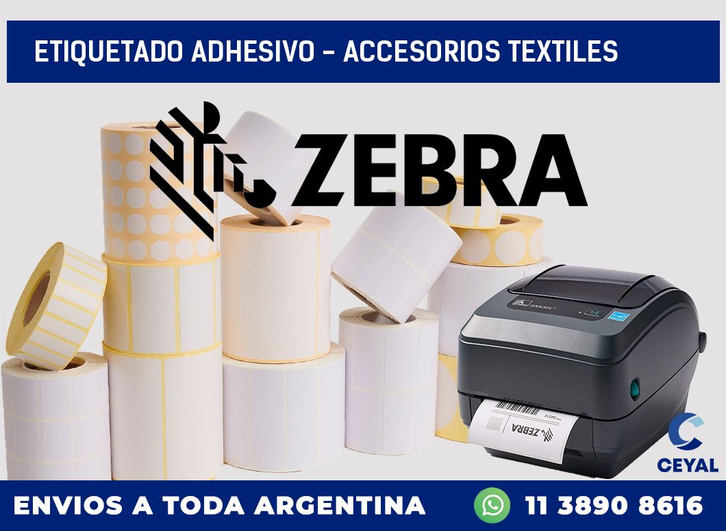 Etiquetado adhesivo - accesorios textiles