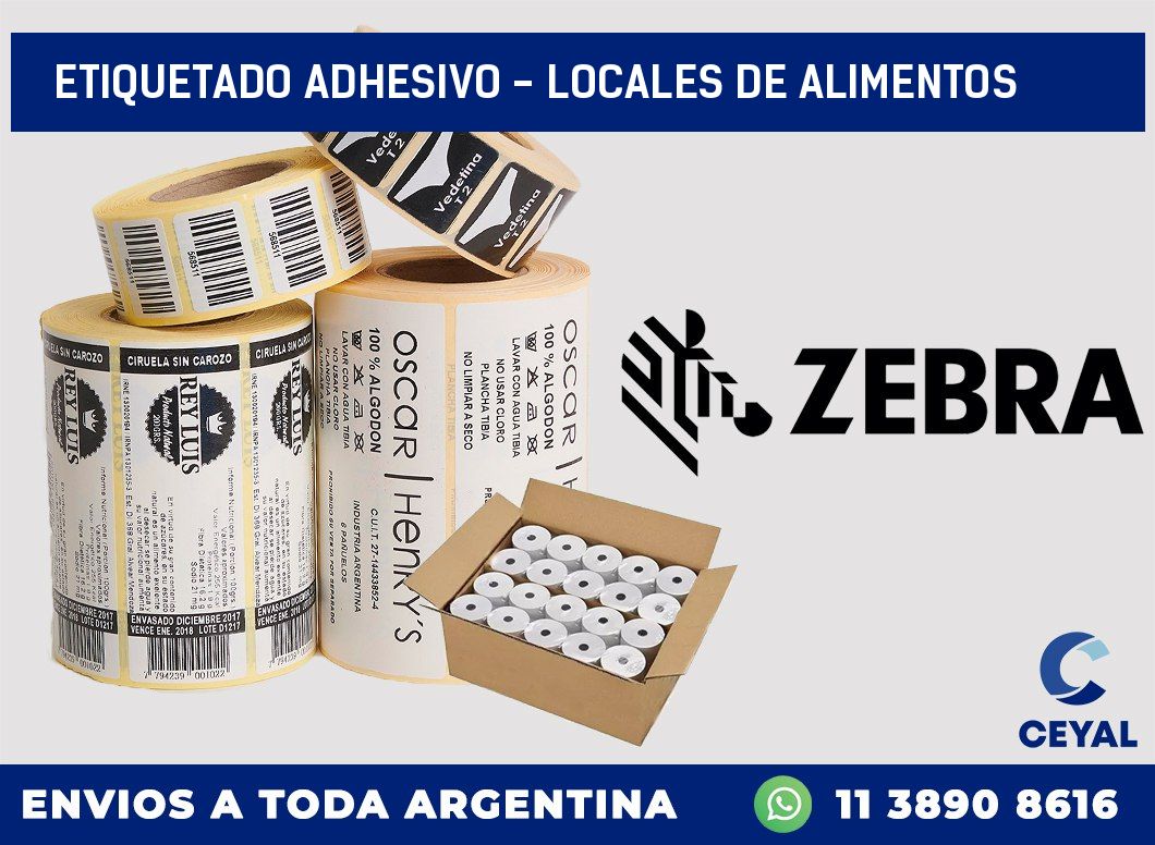 Etiquetado adhesivo – locales de alimentos