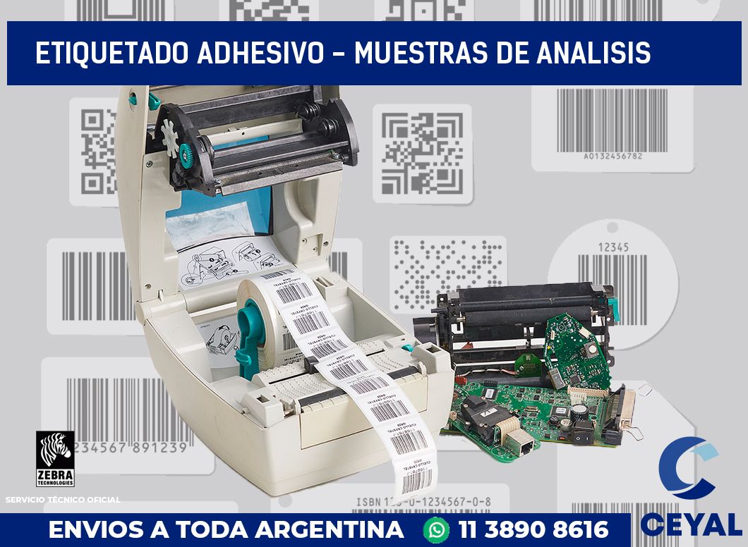 Etiquetado adhesivo - muestras de analisis