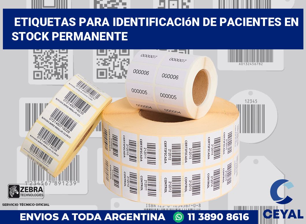 Etiquetas para Identificación de Pacientes en Stock Permanente