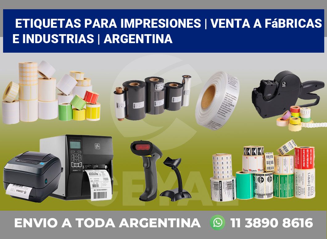 Etiquetas para impresiones | Venta a fábricas e industrias | Argentina