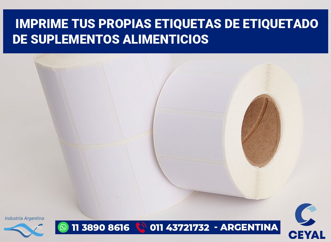 Imprime tus Propias Etiquetas de Etiquetado de Suplementos Alimenticios