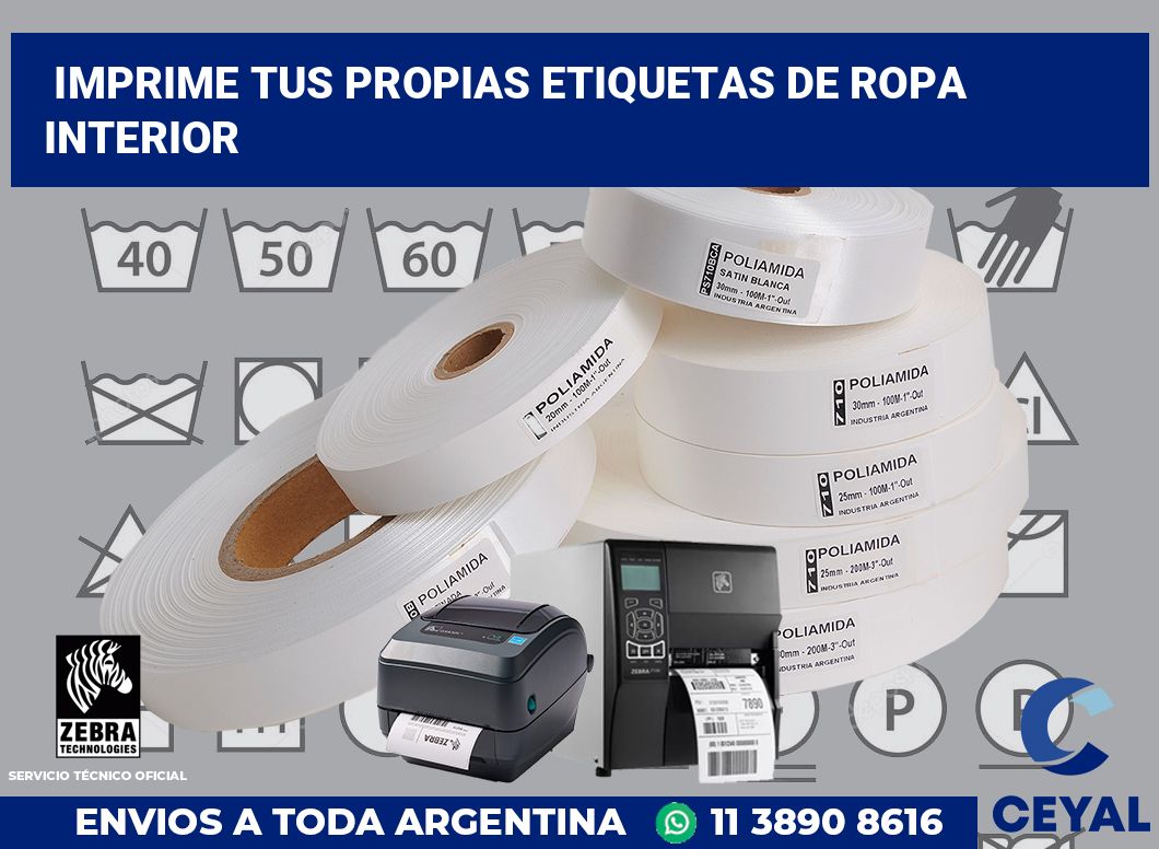 Imprime tus Propias Etiquetas de ropa interior