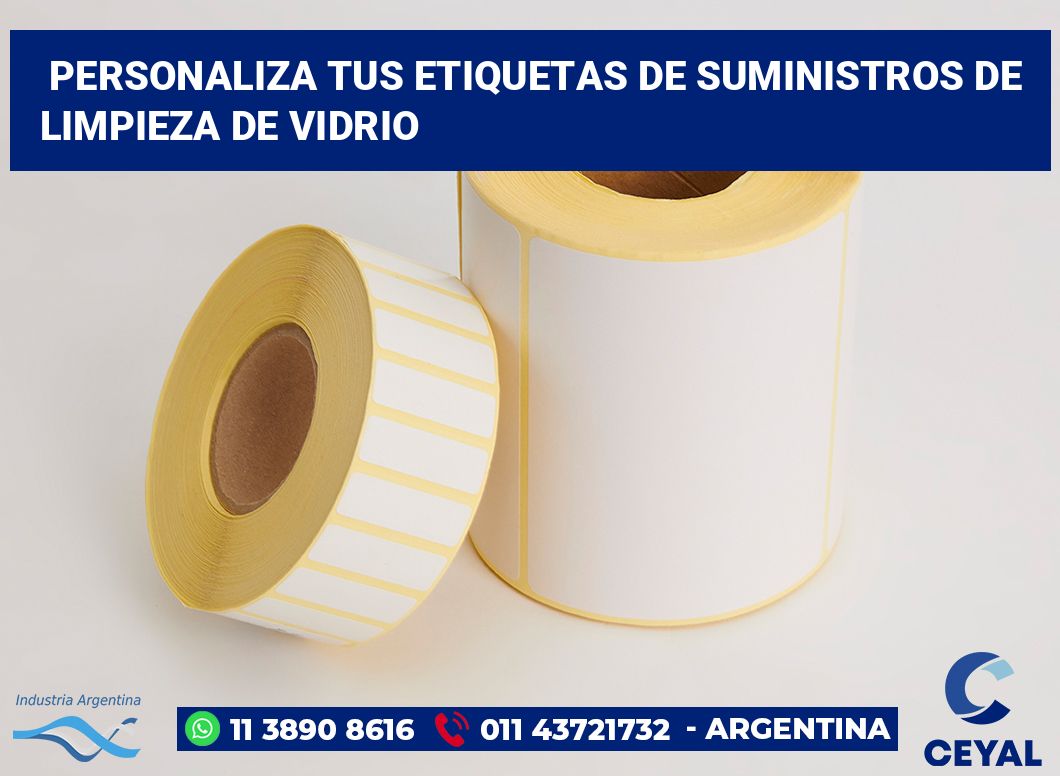 Personaliza tus Etiquetas de Suministros de Limpieza de Vidrio