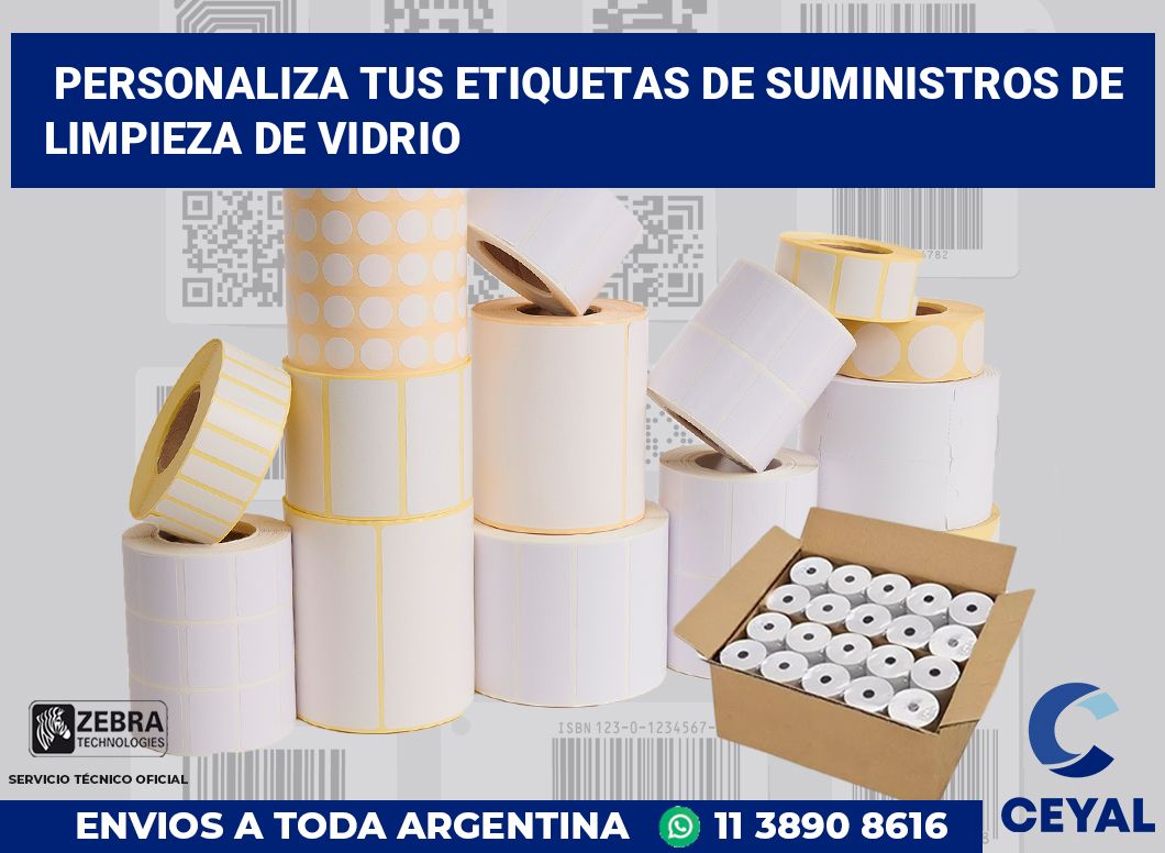 Personaliza tus Etiquetas de Suministros de Limpieza de Vidrio