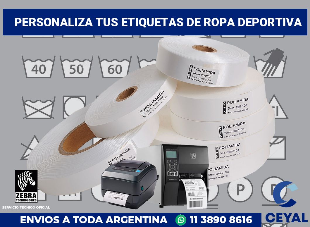 Personaliza tus Etiquetas de ropa deportiva