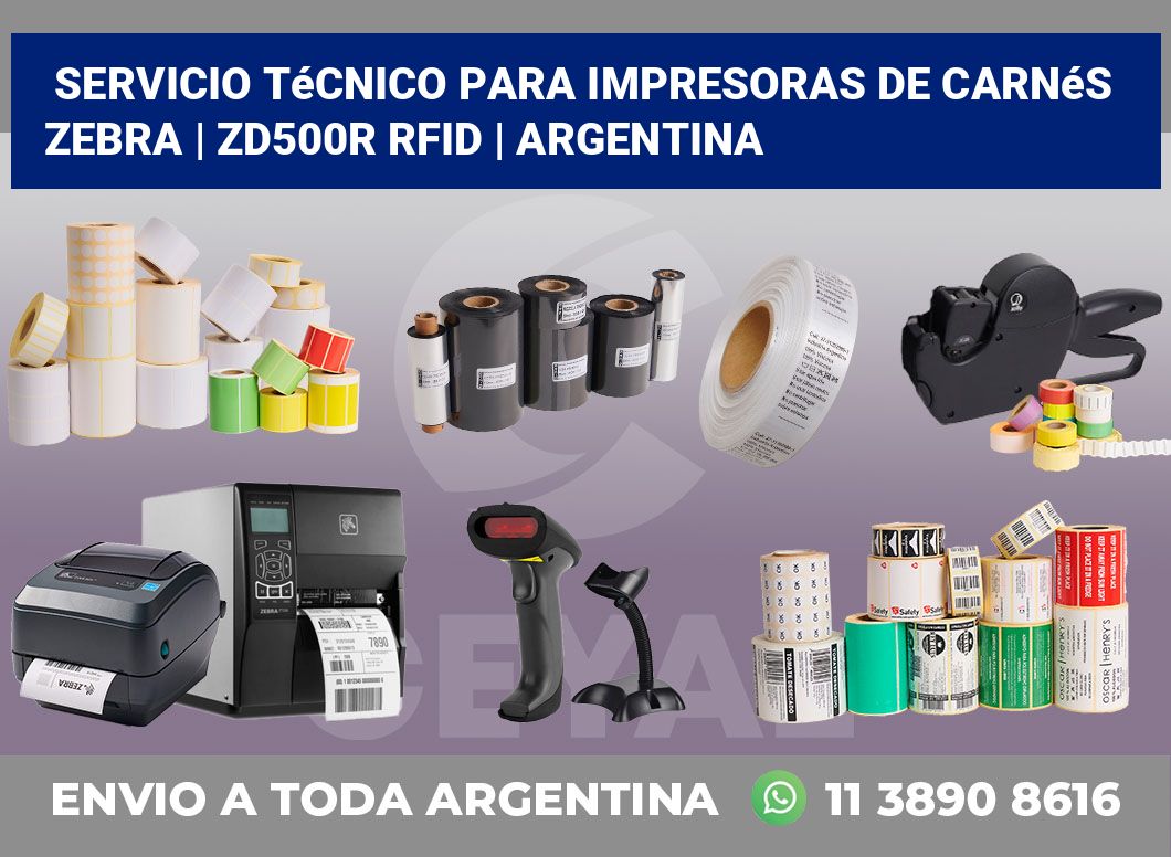 Servicio técnico para Impresoras de carnés ZEBRA | ZD500R RFID | Argentina