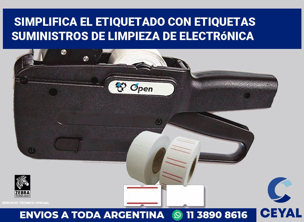 Simplifica el Etiquetado con Etiquetas Suministros de Limpieza de Electrónica