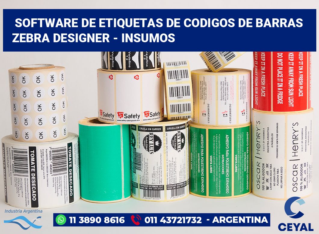 Software de etiquetas de codigos de barras Zebra Designer - Insumos