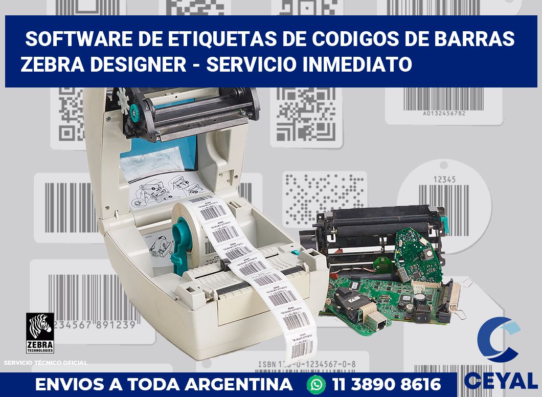 Software de etiquetas de codigos de barras Zebra Designer - Servicio inmediato