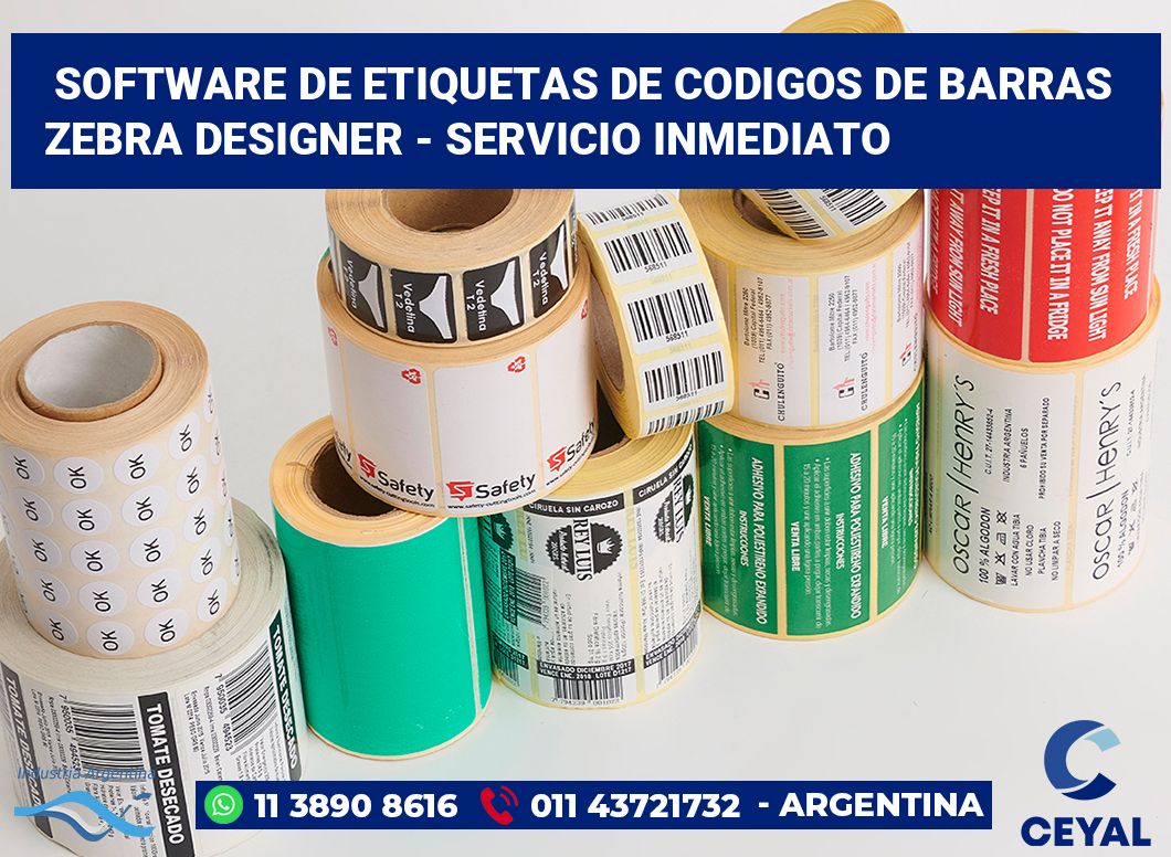 Software de etiquetas de codigos de barras Zebra Designer - Servicio inmediato