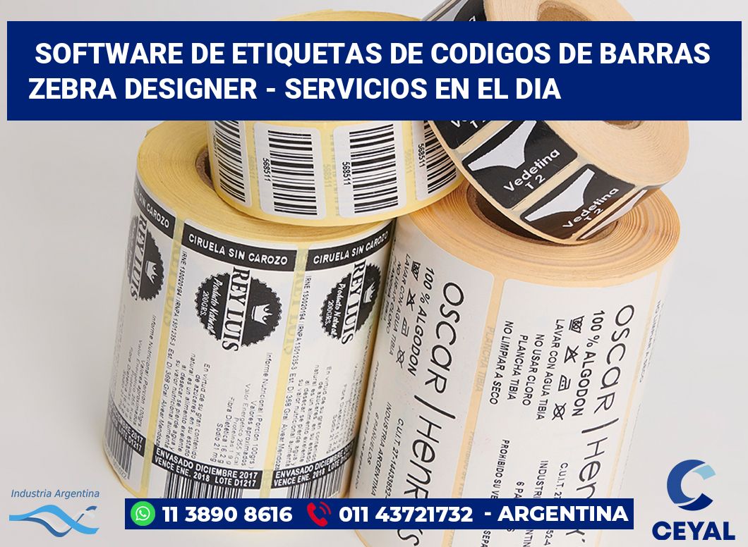 Software de etiquetas de codigos de barras Zebra Designer - Servicios en el dia