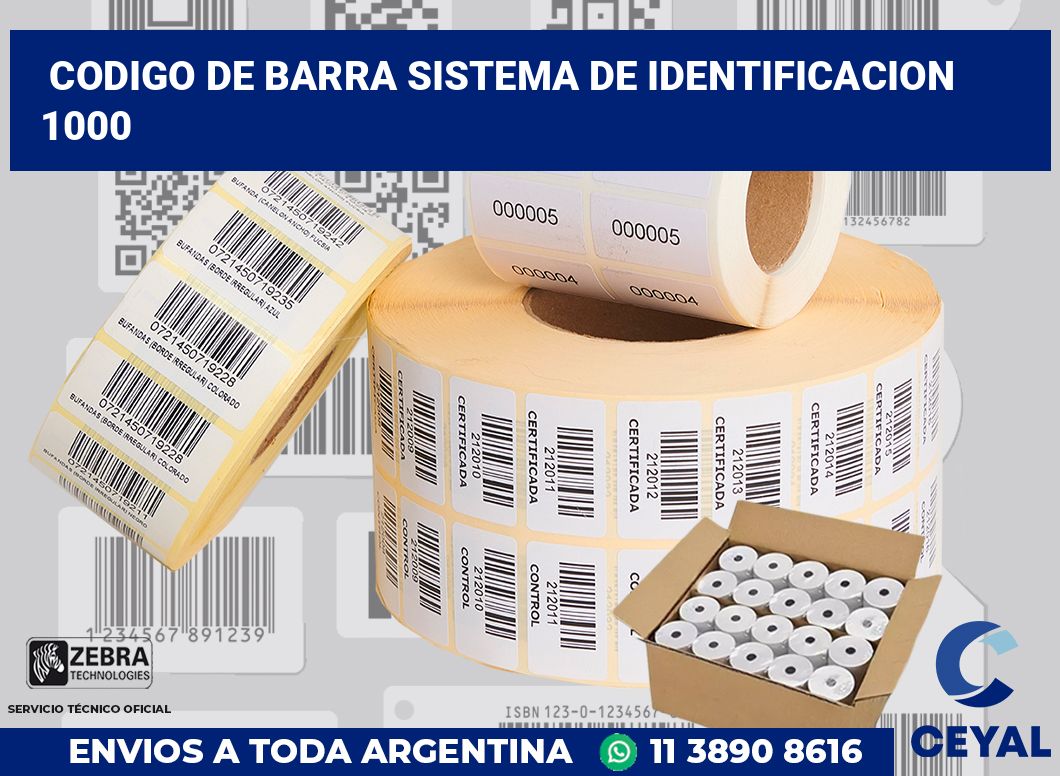 codigo de barra sistema de identificacion  1000