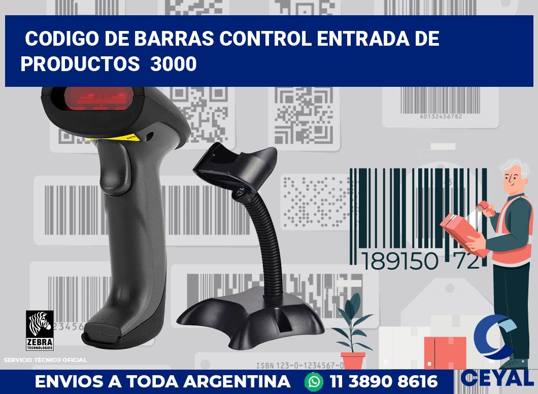 codigo de barras control entrada de productos  3000