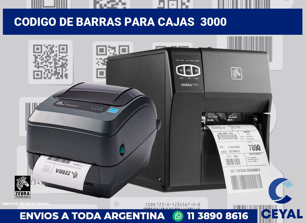 codigo de barras para cajas  3000