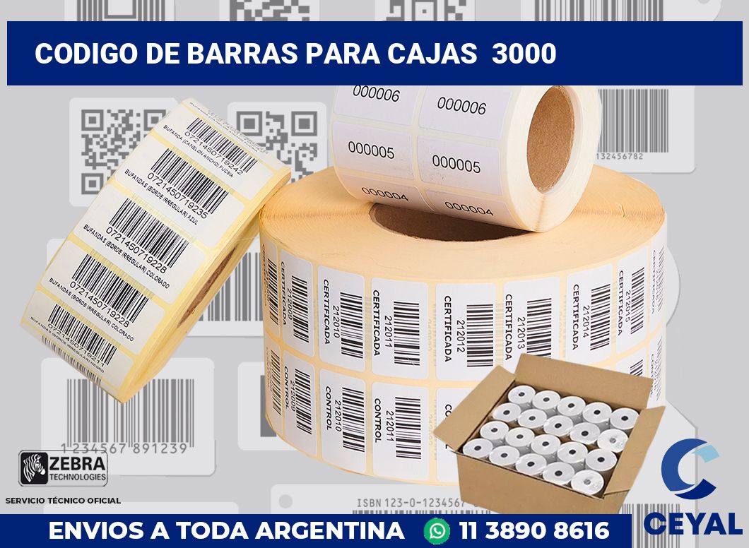 codigo de barras para cajas  3000