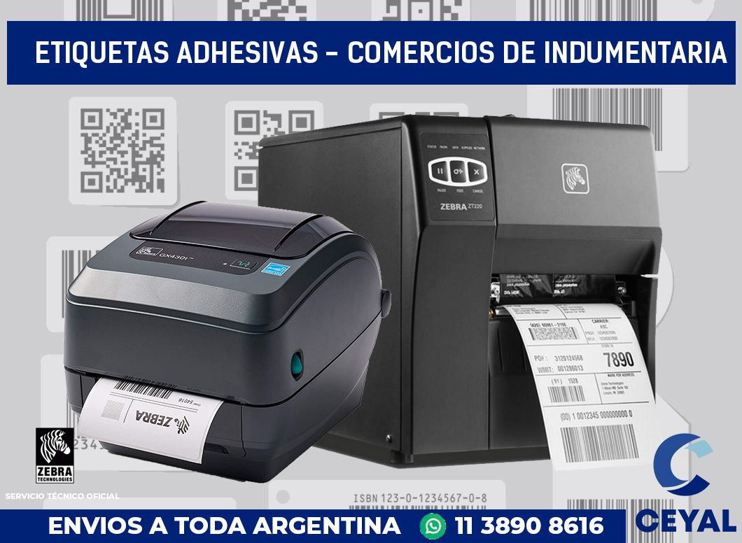 etiquetas adhesivas - Comercios de indumentaria