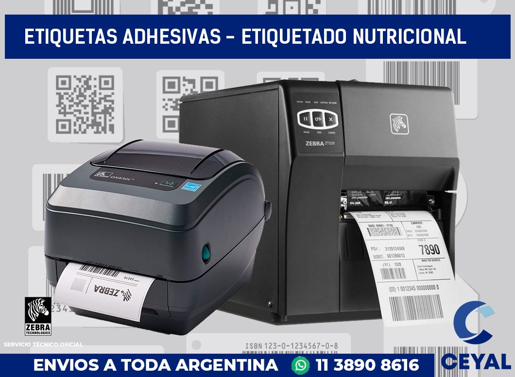 etiquetas adhesivas - Etiquetado Nutricional