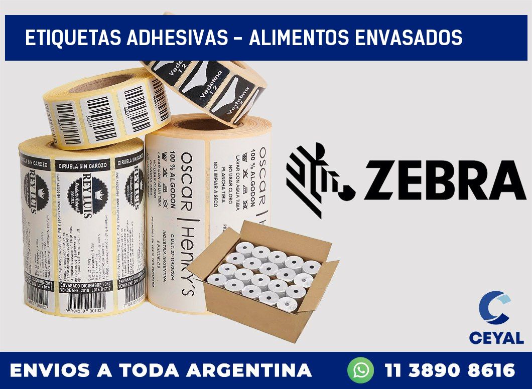 etiquetas adhesivas - alimentos envasados