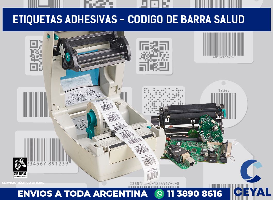 etiquetas adhesivas - codigo de barra salud