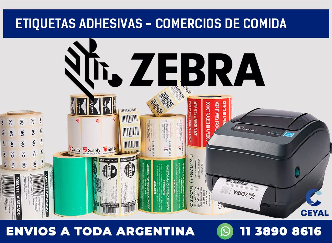 etiquetas adhesivas – comercios de comida