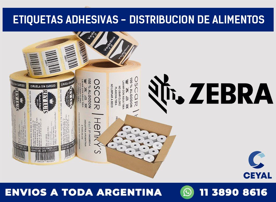 etiquetas adhesivas - distribucion de alimentos