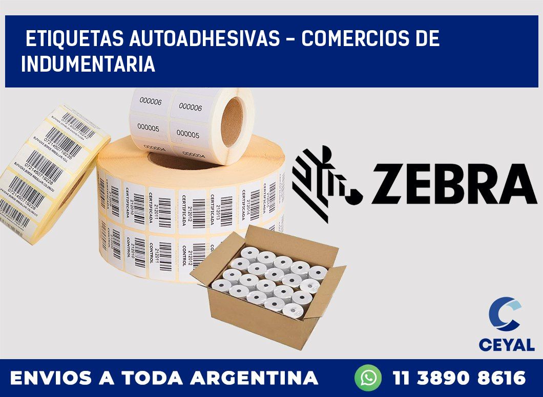 etiquetas autoadhesivas – Comercios de indumentaria