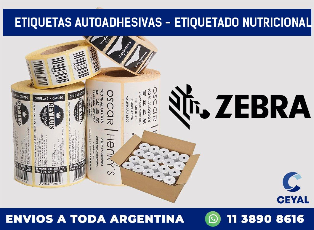 etiquetas autoadhesivas - Etiquetado Nutricional