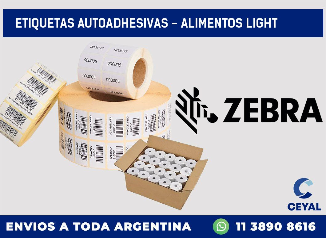 etiquetas autoadhesivas - alimentos light