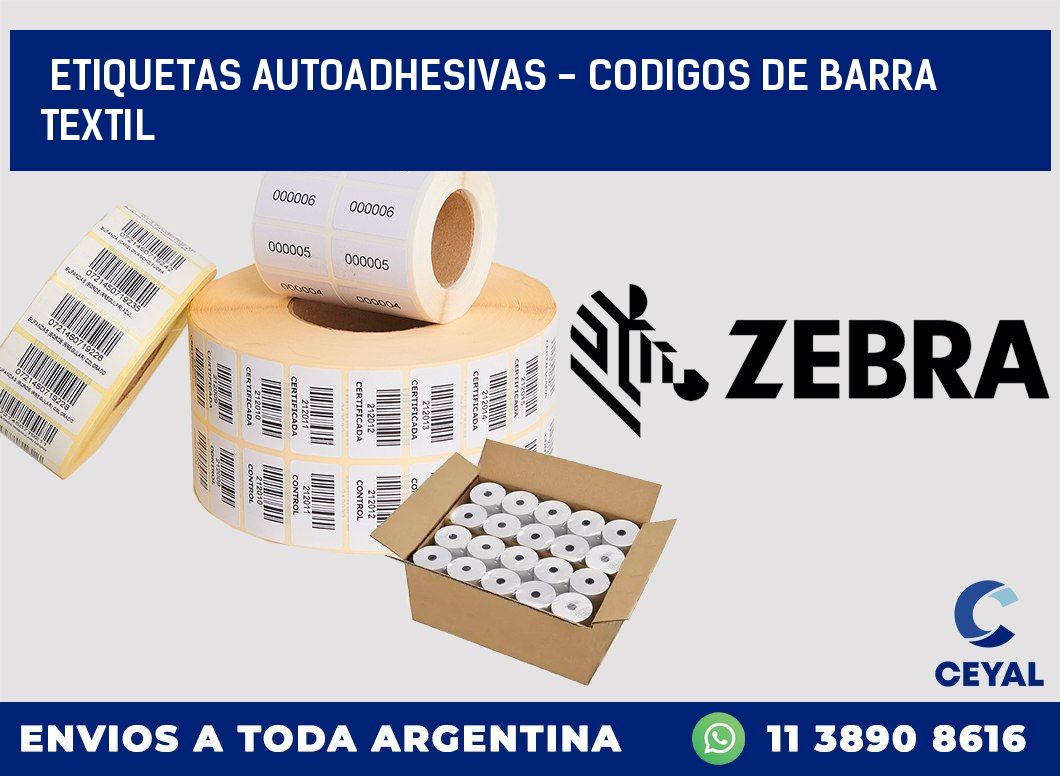 etiquetas autoadhesivas - codigos de barra textil