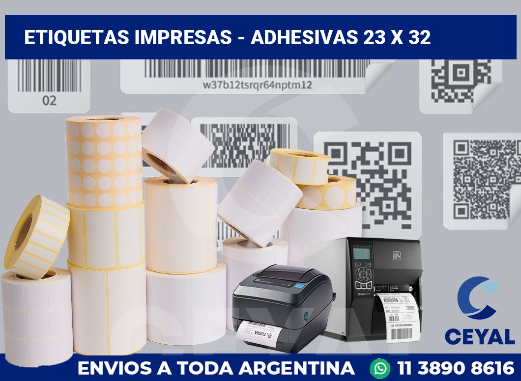 etiquetas impresas - Adhesivas 23 x 32