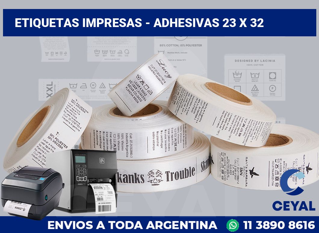 etiquetas impresas – Adhesivas 23 x 32