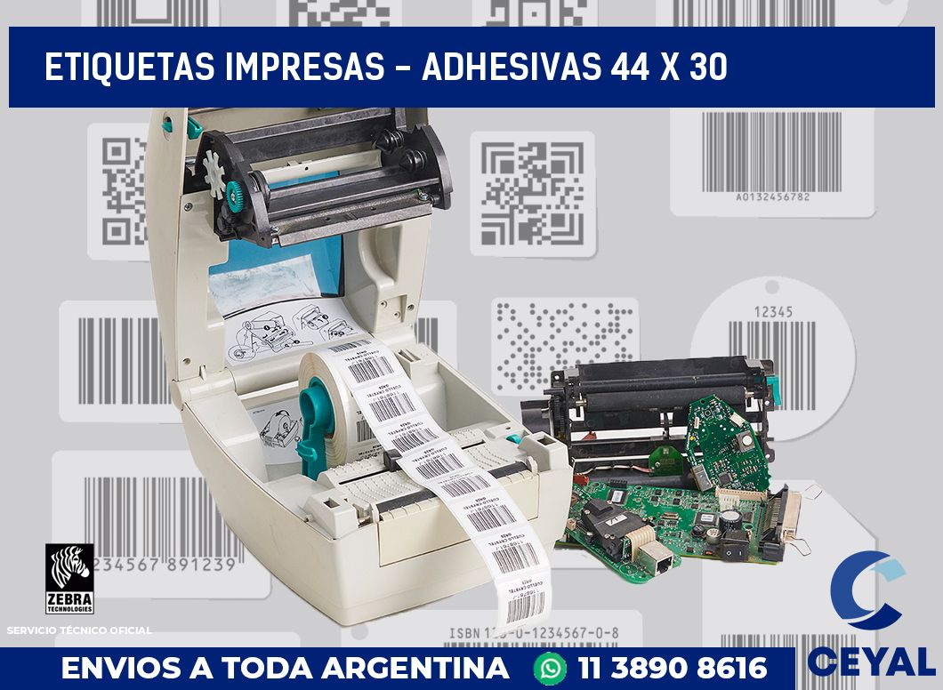 etiquetas impresas - Adhesivas 44 x 30