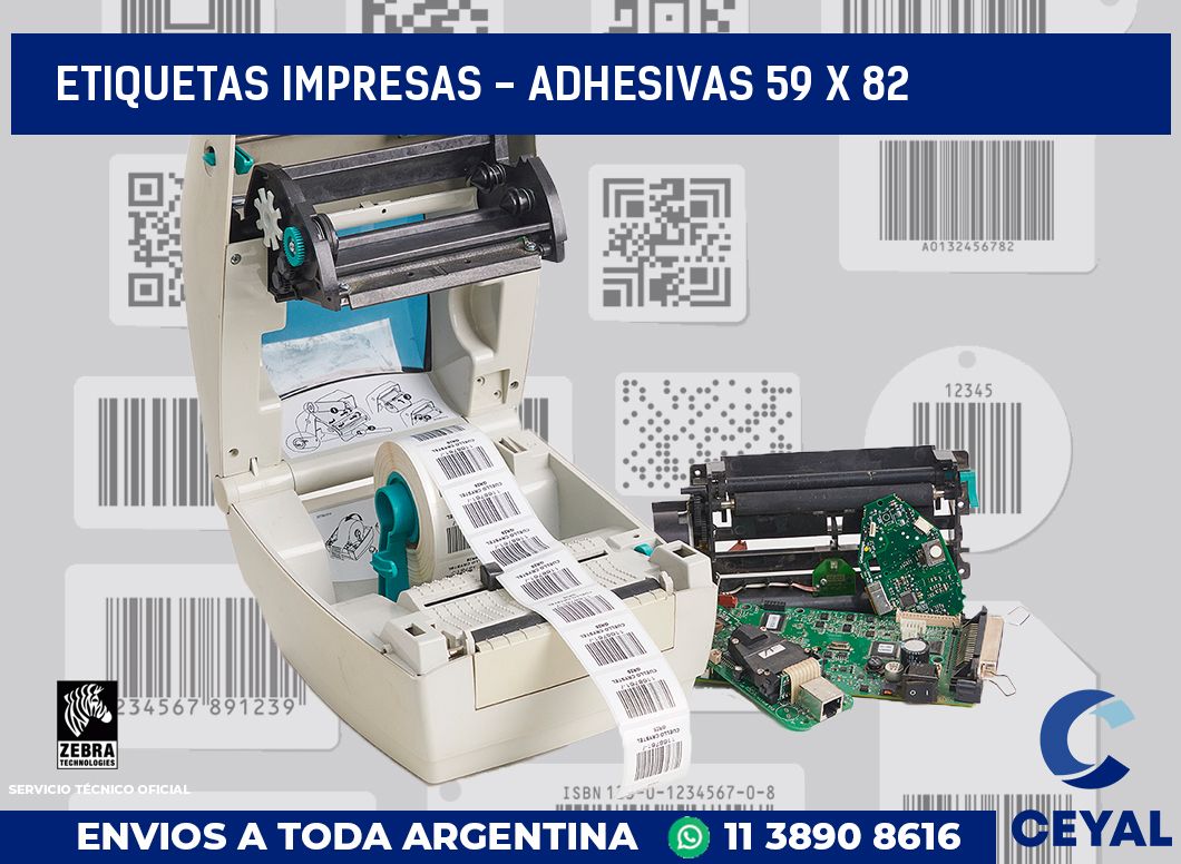 etiquetas impresas - Adhesivas 59 x 82