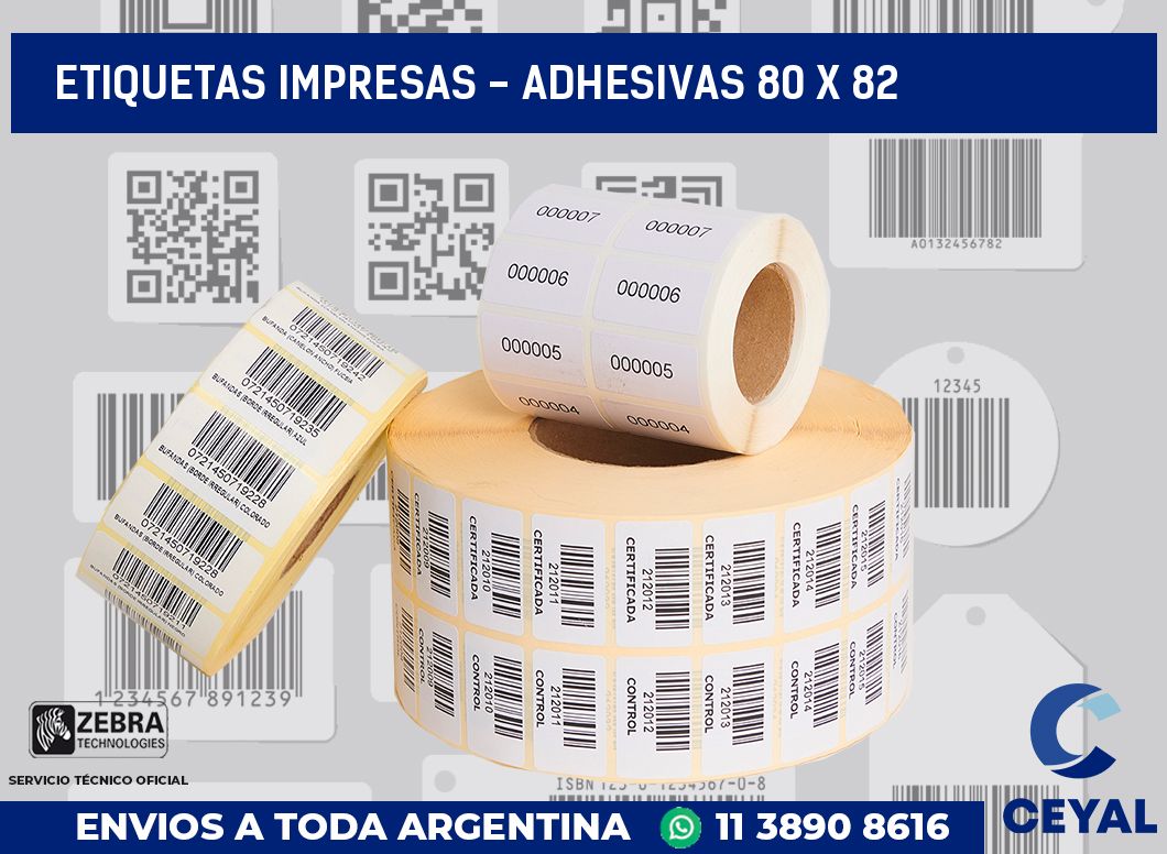 etiquetas impresas – Adhesivas 80 x 82