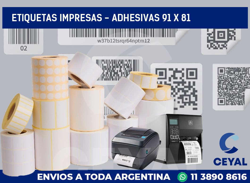 etiquetas impresas – Adhesivas 91 x 81