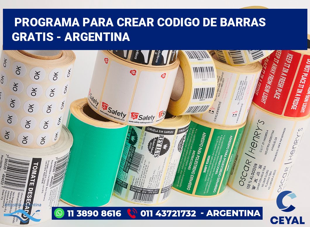 programa para crear codigo de barras gratis - Argentina