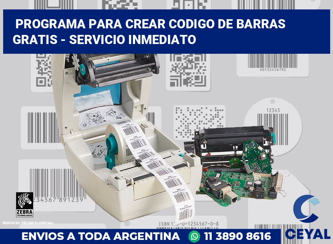 programa para crear codigo de barras gratis - Servicio inmediato