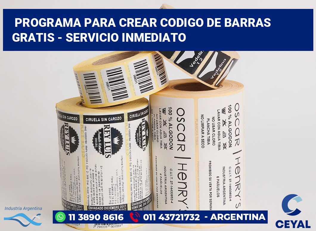 programa para crear codigo de barras gratis - Servicio inmediato