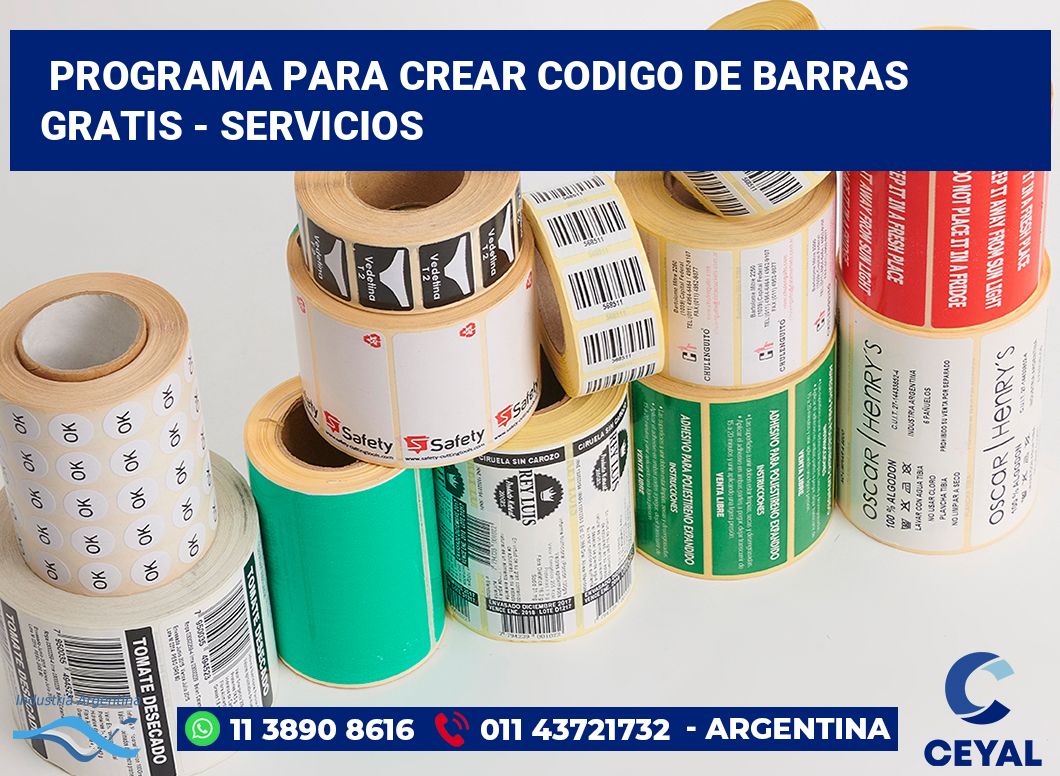 programa para crear codigo de barras gratis - Servicios