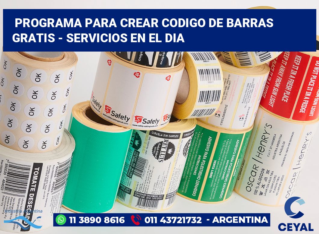 programa para crear codigo de barras gratis - Servicios en el dia