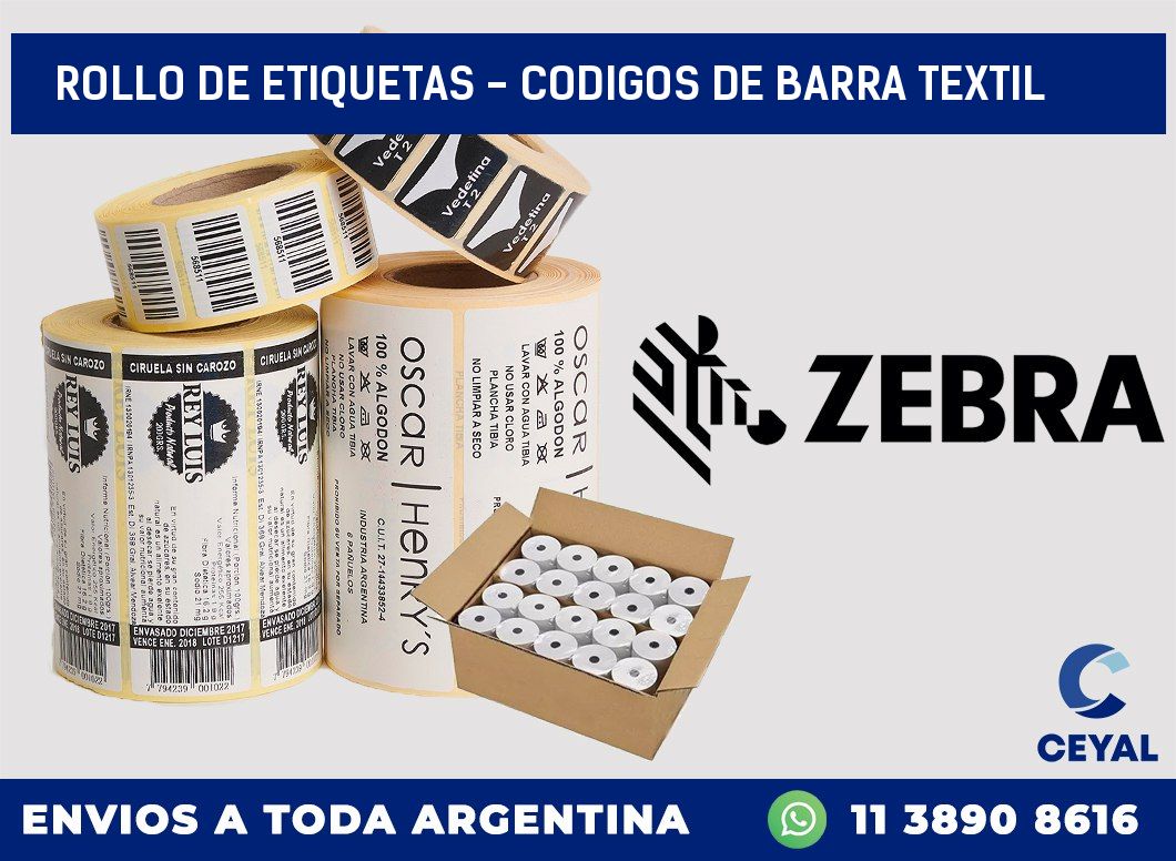 rollo de etiquetas – codigos de barra textil