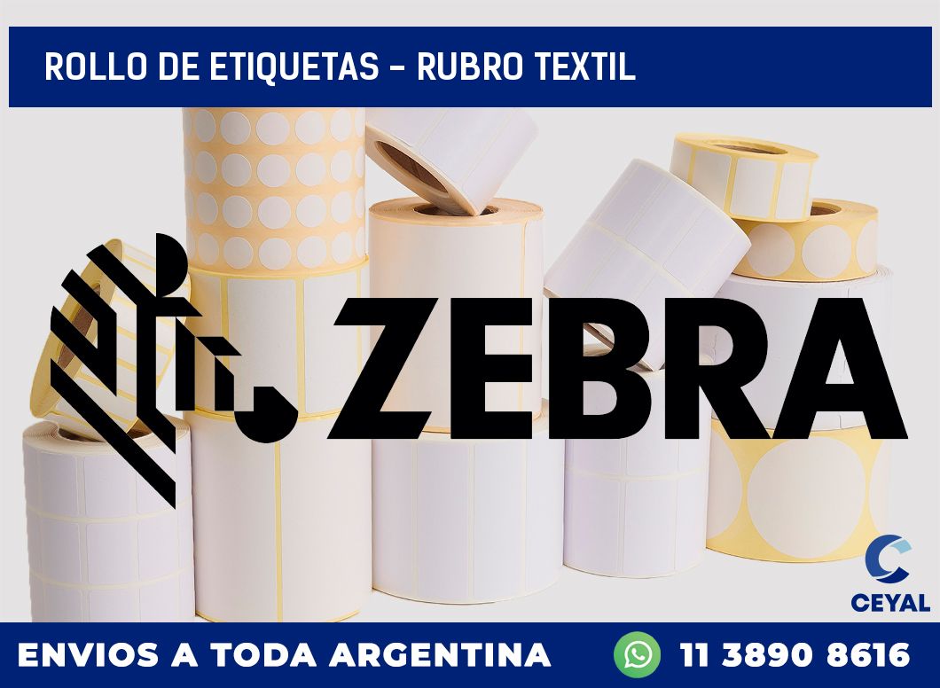 rollo de etiquetas - rubro textil