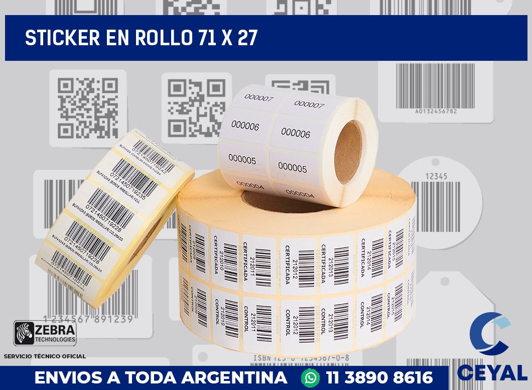 sticker en rollo 71 x 27